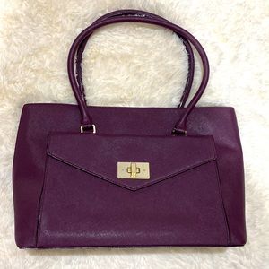 Kate Spade Post Street Halsey Purple Leather Tote